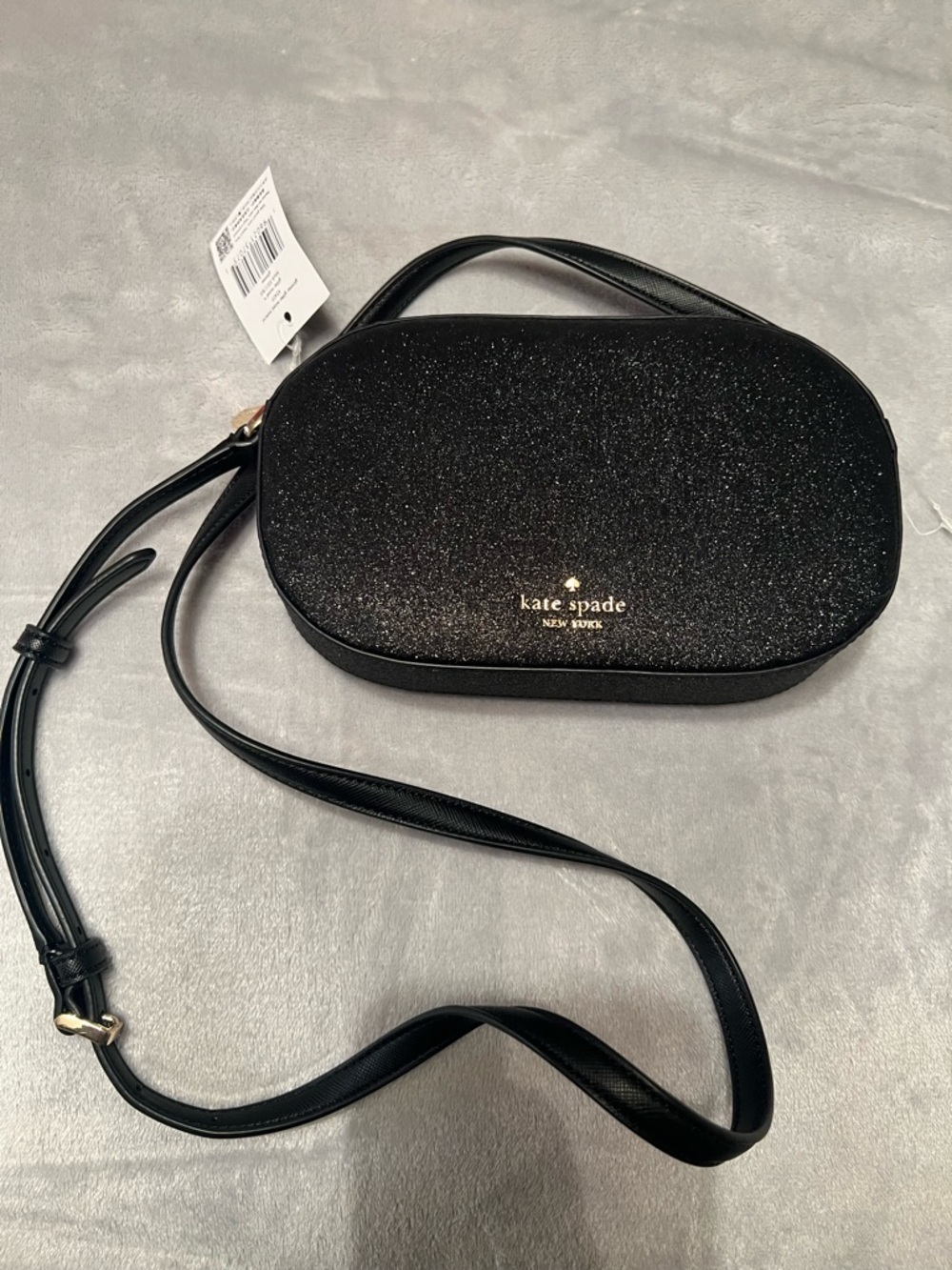 kate spade Black Glitter Oval Crossbody Bag